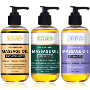 Custom Private Label 100% natürliches Anti-Cellulite-Feuchtigkeits-Massage-Öl-Set